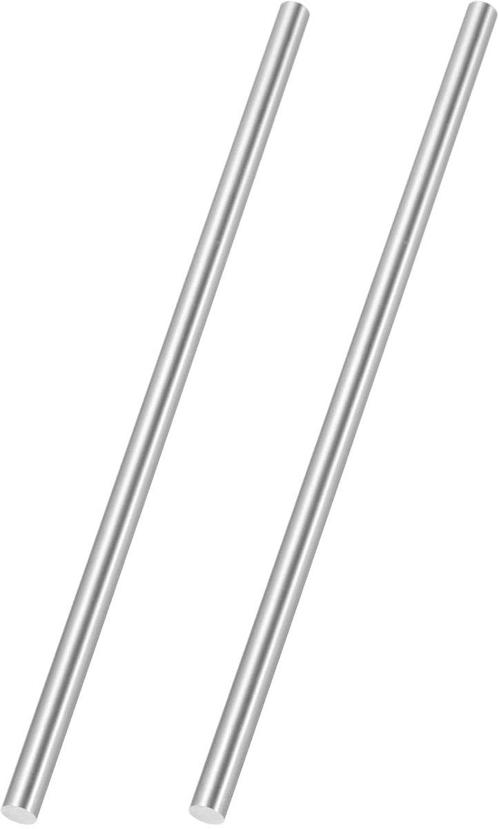 2 stuks 200 mm lange rondstaal, 7,5 mm diameter, HSS-stalen stangen, massief metaal, ronde metalen stang voor knutselen, huis, tuin, modelbouw, machinebouw, industriële werkplaats