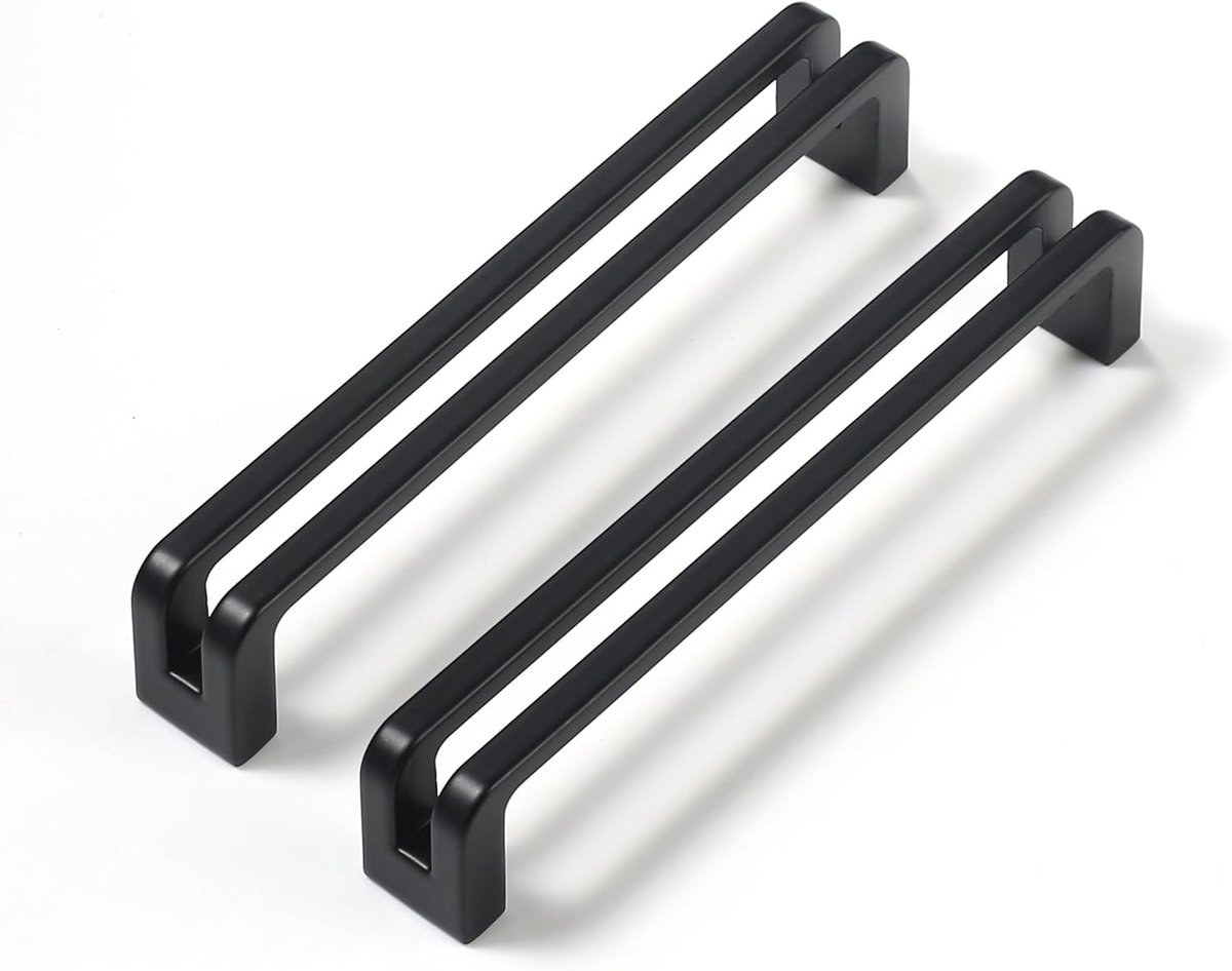 Deurgrepen,keukenkastgrepen, Deurgrepen,Meubelgrepen voor keukenkasten, kledingkasten,meubelgrepen,kastgrepen,zwart,96 mm gatafstand, 6 stuks