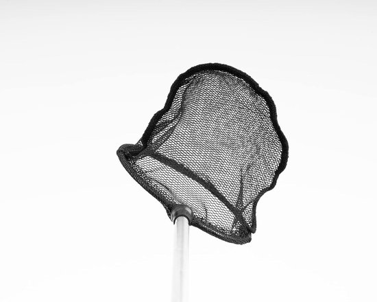 Nano-schepnet - Nano Pro Net - telescopisch schepnet / net - extra donker net - in lengte verstelbare steel - drie verschillende vormen van schepnet - roestvrij staal, schepnet zwart: rond — afbeelding 2