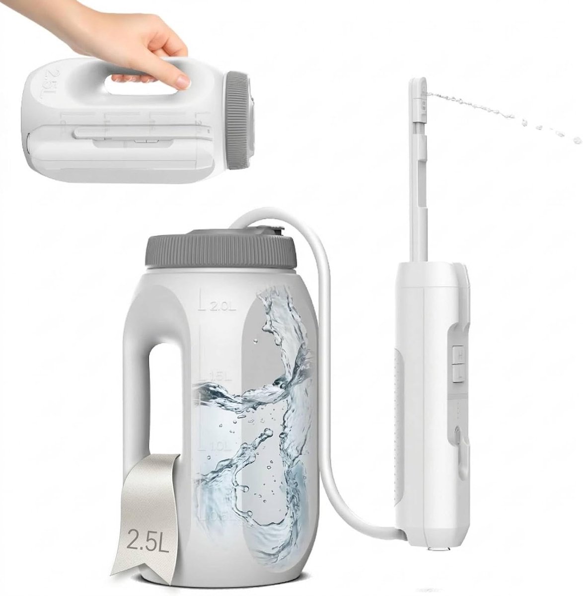 Elektrische Draagbare Bidet met 2,5L Watertank - Oplaadbaar - 4 Drukstanden