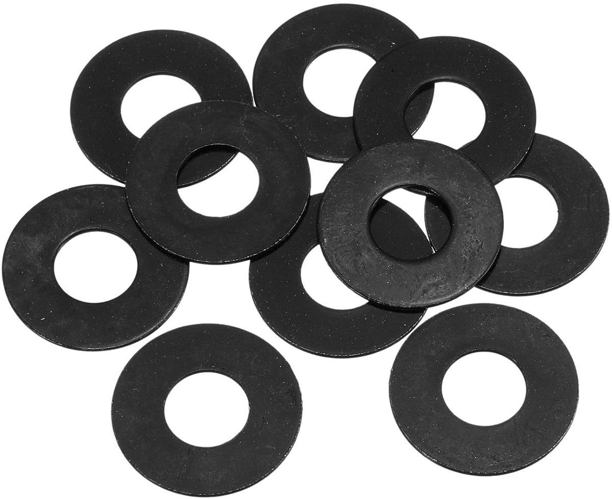 10 stuks platte sluitringen M8 DI x 24 mm 304 roestvrij staal met zwarte zinkcoating voor schroeven en bouten