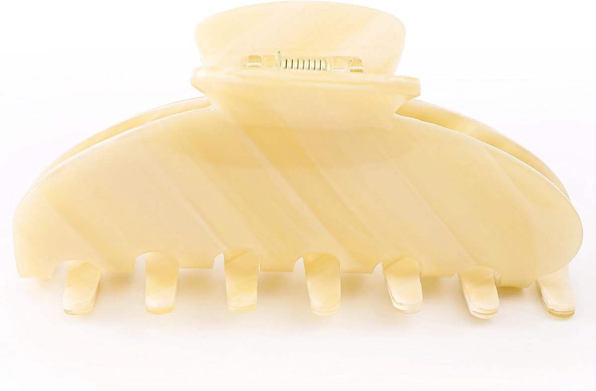 haarclip voor dames, haarspelden, groot haar, antislip acetaat kaapclips, haarklemmen voor dik en dun haar (crème)