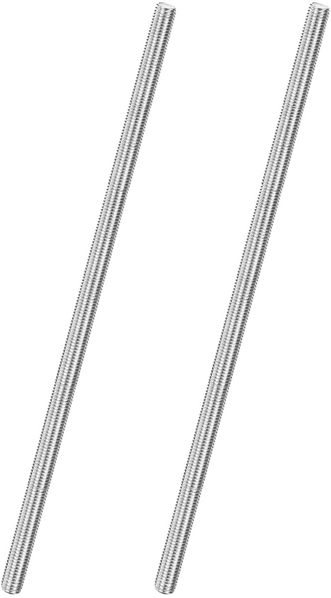 METERXITY 2 stuks draadstangen, M10 x 300 mm, 304 roestvrij staal, rechtse schroefdraad, draadstang voor meubelverankeringen/sloten/U-bouten, metrische schroefdraadschroef