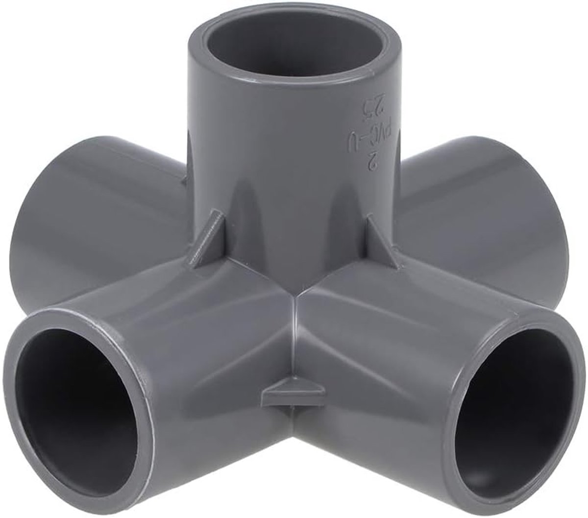 Sourcing map 5-weg T-stuk PVC aansluitboog 25 mm, 2st meubel-aansluitboog bewateringssproeier grijs