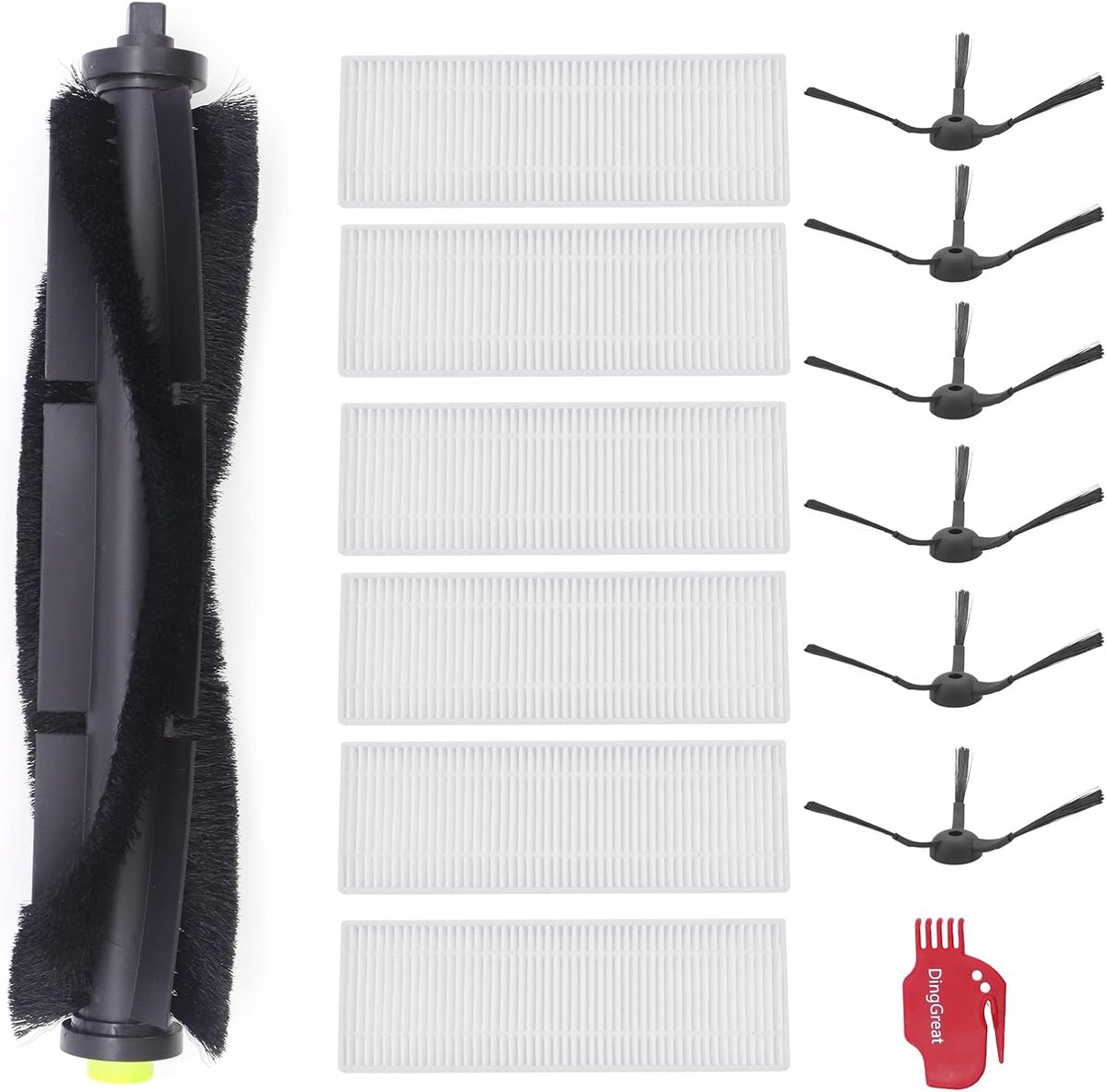 Reserveonderdelenset voor 360 S10 / 360 X100 / 360 X100 Max stofzuigerrobotaccessoires - 1 hoofdborstel, 6 zijborstels, 6 HEPA-filters, 1 reinigingsborstel