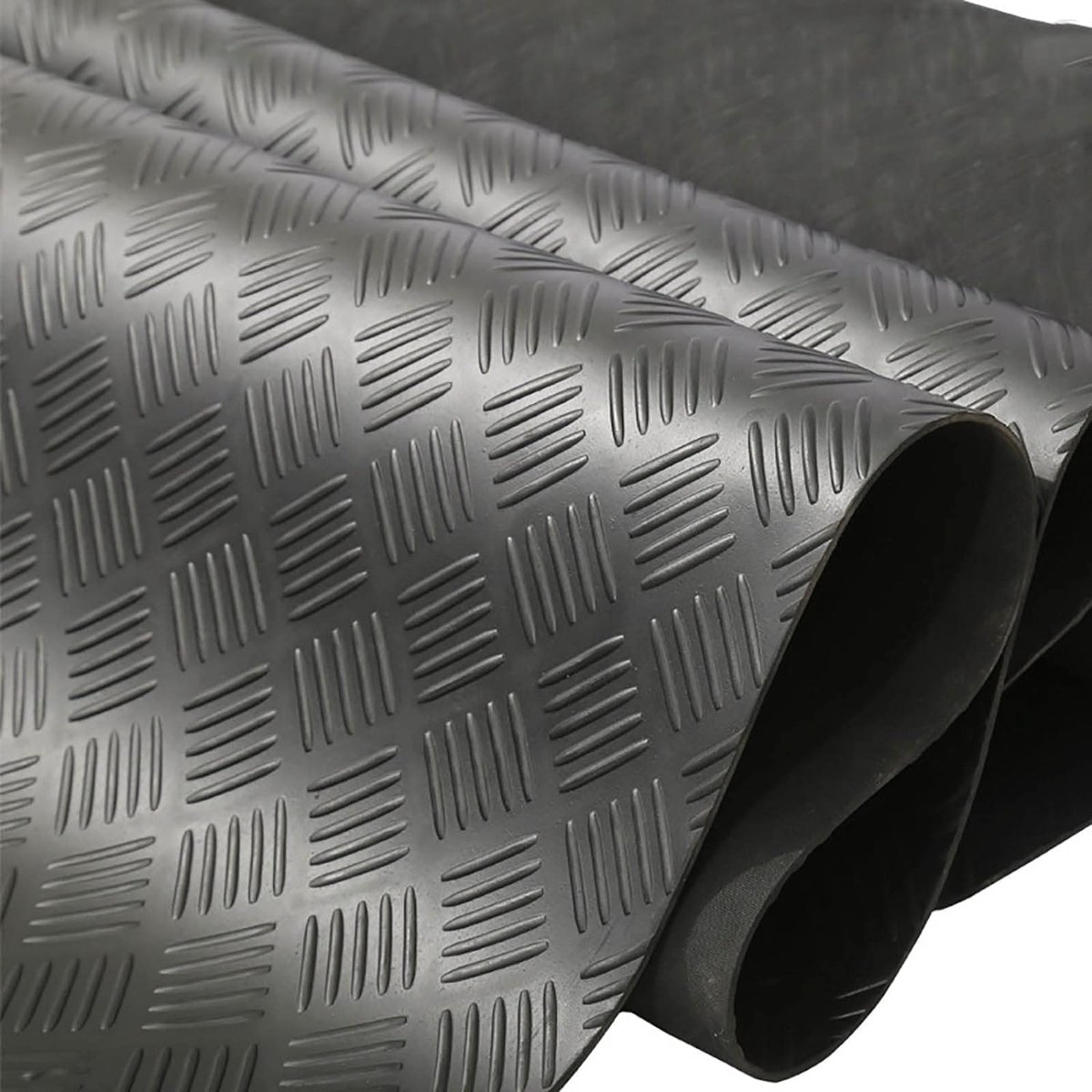 Rubberen mat per meter 500 x 100 cm bescherm-mat vloermat rubberloper ribbelplaatmat antislip rubberen matten voor kelder, werkplaats, garage | dikte: 3 mm | zwart