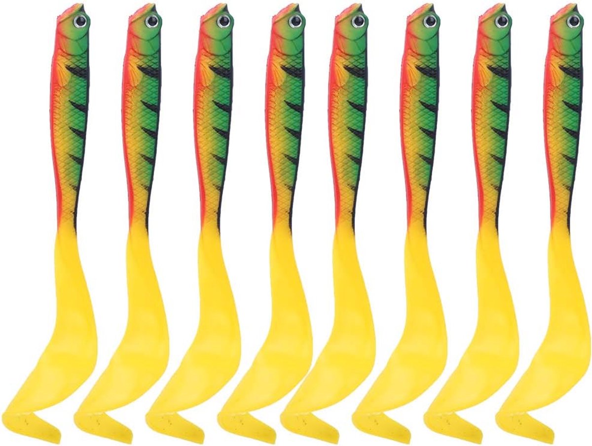 Zachte Siliconen Realistisch Peddelstaart Kunstaas, Baars Forel Zeebaars Zoetwater Zoutwater Snoek Zilver