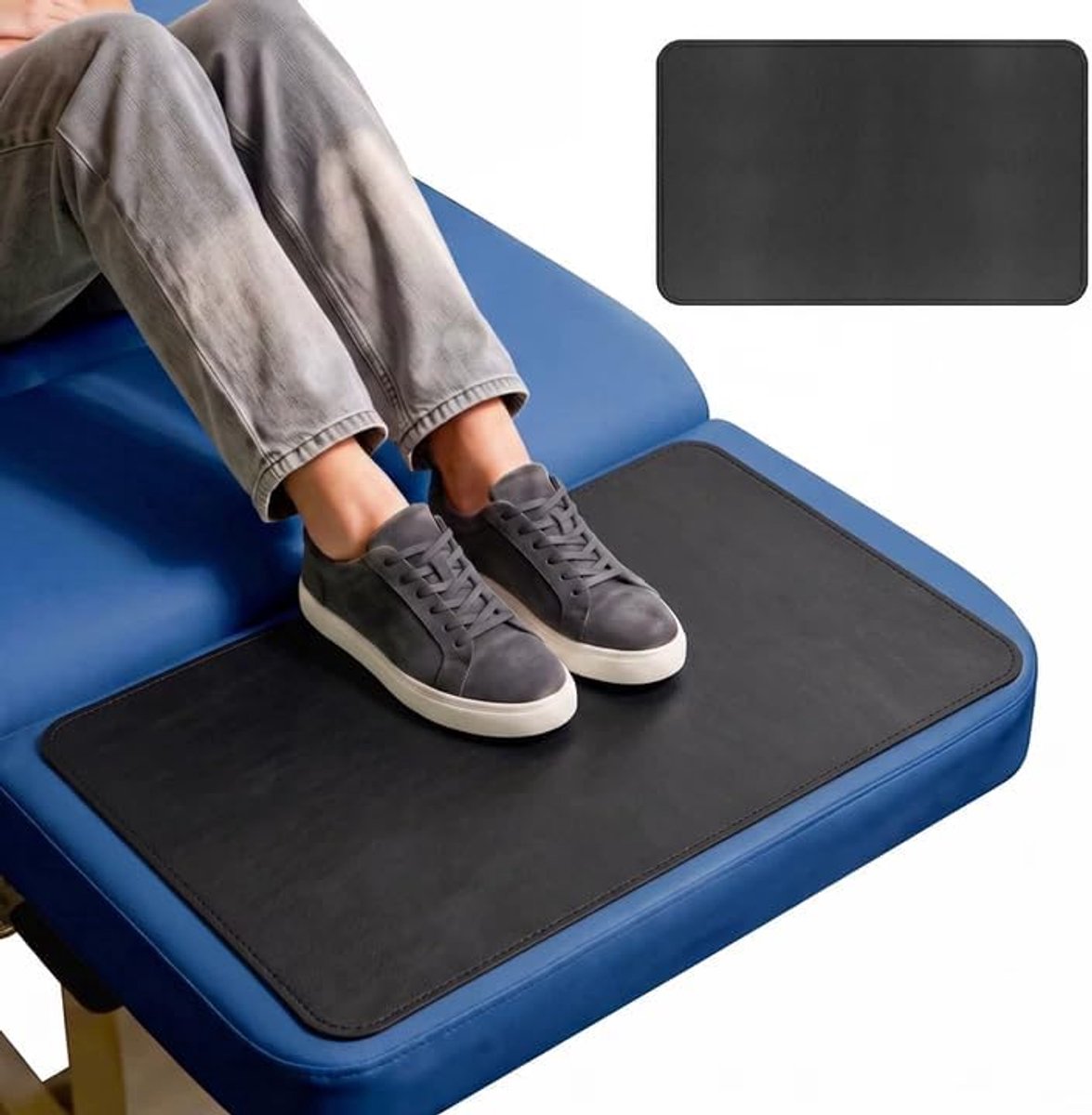 voetsteun voor massage en cosmetica, 60 x 40 cm, transparante pvc-beschermmat, waterdicht, oprolbare nagelbureau-onderlegger, zwart, 40 x 60 cm