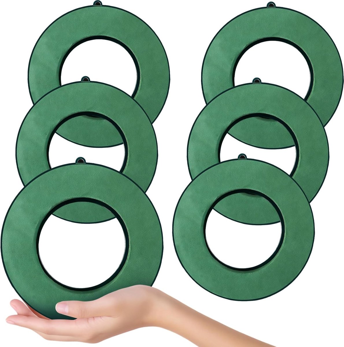 Schuim Ring, Ronde Bloemschikring 15 cm, Groene Floral Foam Ring Hoogte 4 cm voor Bloemschikken, Krans Maken, Decoratie en Tafelstuk