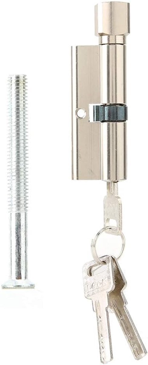 Veiligheidsslot voor thuis, met 3 sleutels, 70 mm, cilinder, deurslot, van aluminium, cilinder, veiligheidsslot voor hout, metalen afdichtingen en deuren