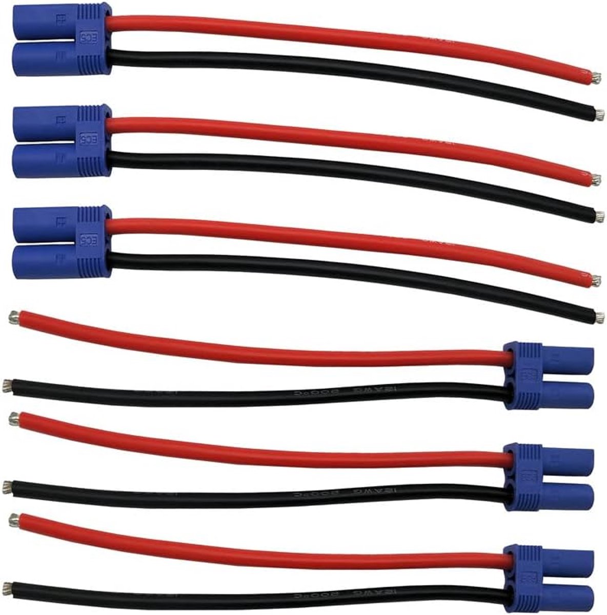 3 Pairs EC5 5.0mm Mannelijke en Vrouwelijke Banaan Connector Vlechten met 12awg 5.9 "Siliconen Draad voor RC Hobby Lipo Batterij