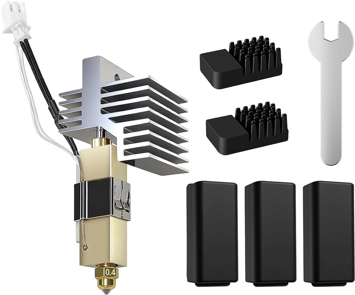 Hotend kit voor 3D-printer - volledig voorgemonteerd - 0.4mm messing nozzle - eenvoudig te installeren - ShopVlot