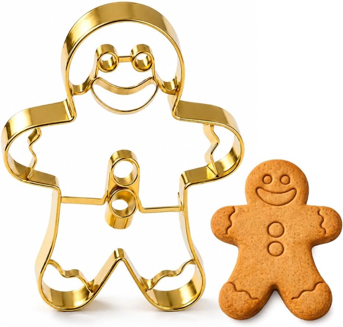 Gingerbread man koekjesuitsteekvorm - RVS - Perfect voor kerstbakken - 7,5x9,5cm - ShopVlot
