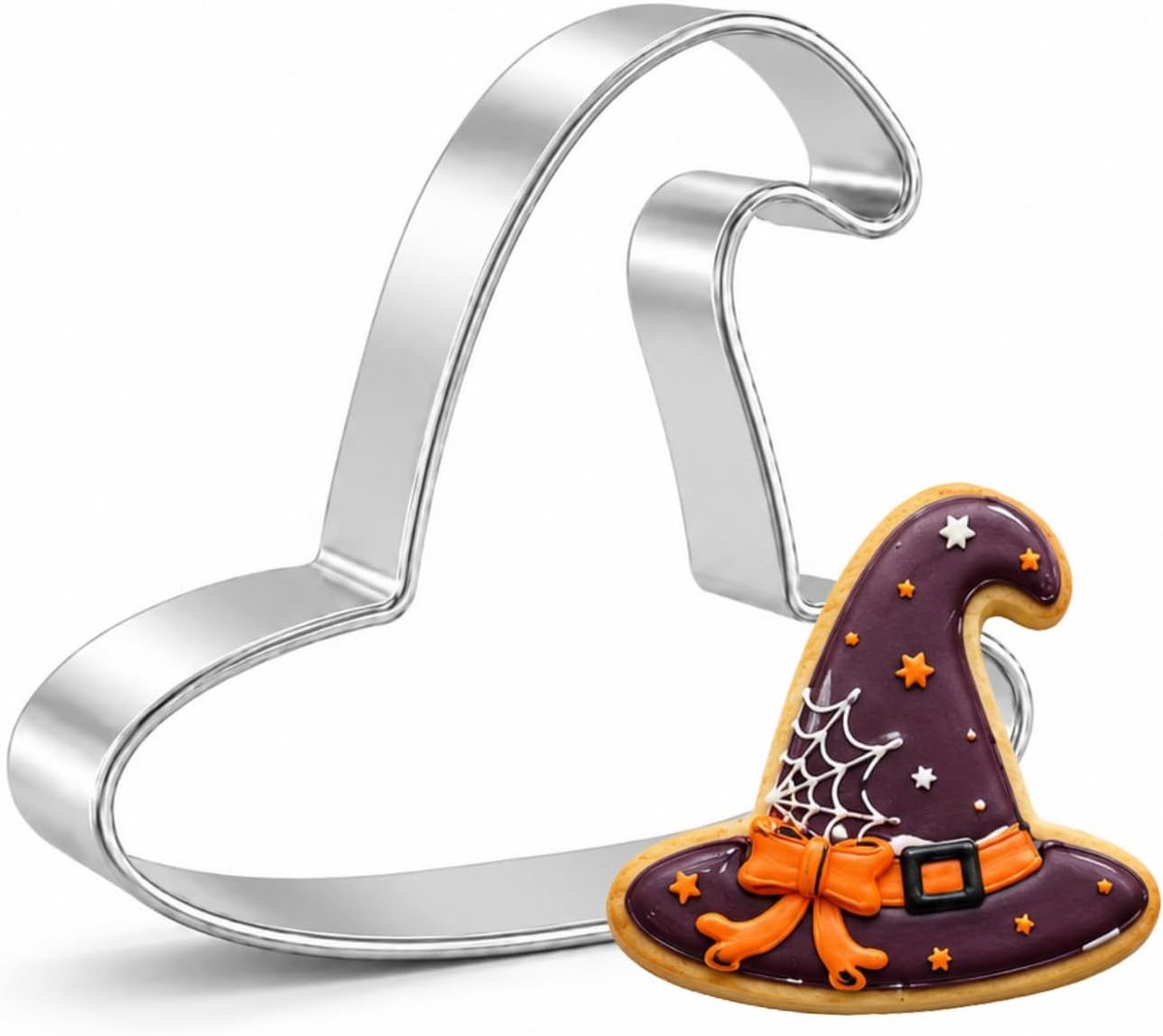 Heksenhoed koekjesvorm 3.15" - roestvrij staal - duurzaam ontwerp - ideaal voor Halloween-bakken - ShopVlot