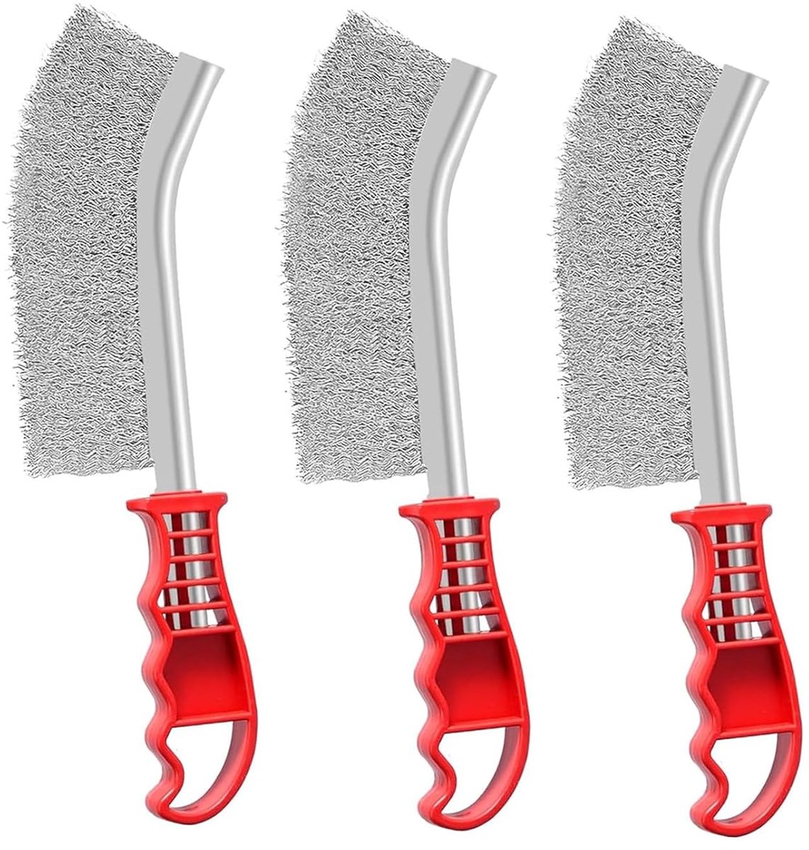 Staalborstelset 3 Stuks - Handborstels met Kunststof Handvat - Voor het Verwijderen van Roest en Verf - ShopVlot