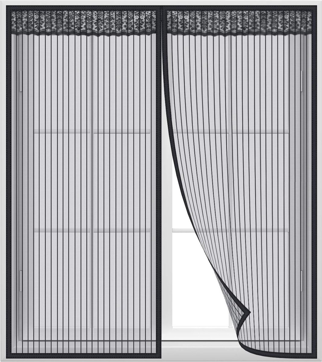 Vliegenraam voor ramen 100 x 140CM - magnetisch - volledig frame - houdt insecten buiten - ShopVlot