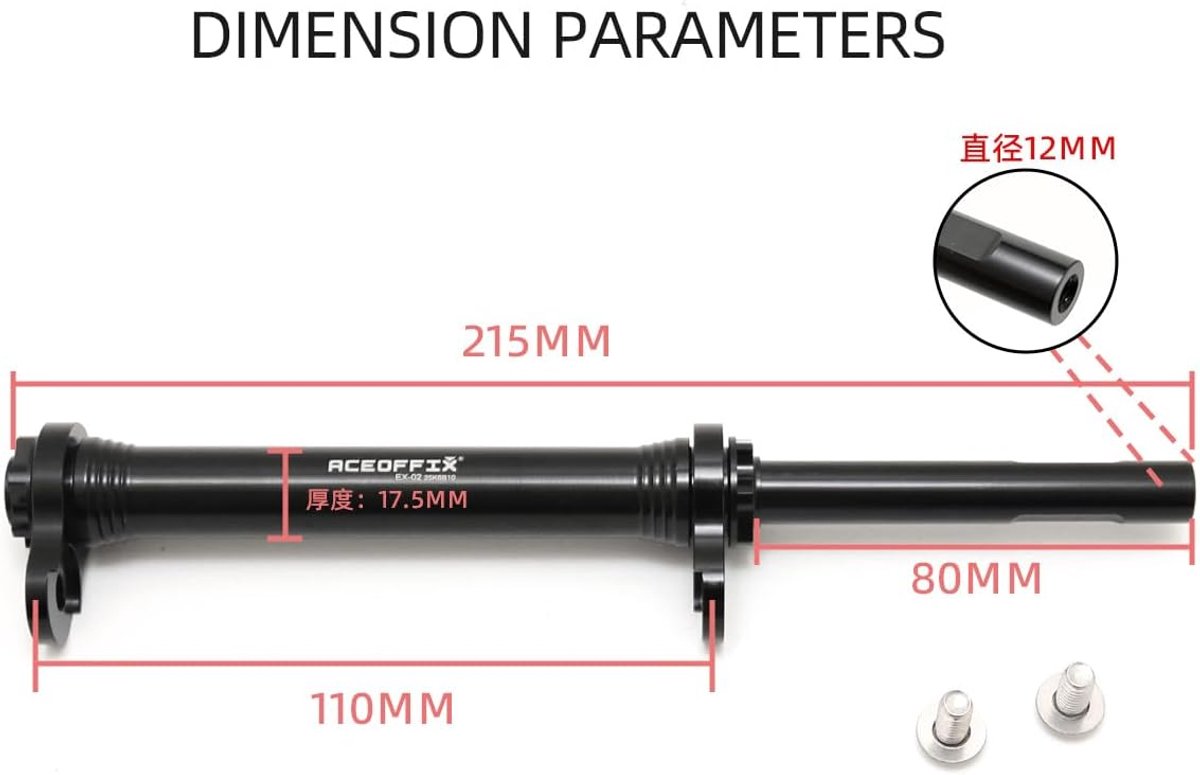Fietsdrager eenvoudig - verlengbuis zwart - lichtgewicht 66g - ideale oplossing voor Brompton - ShopVlot