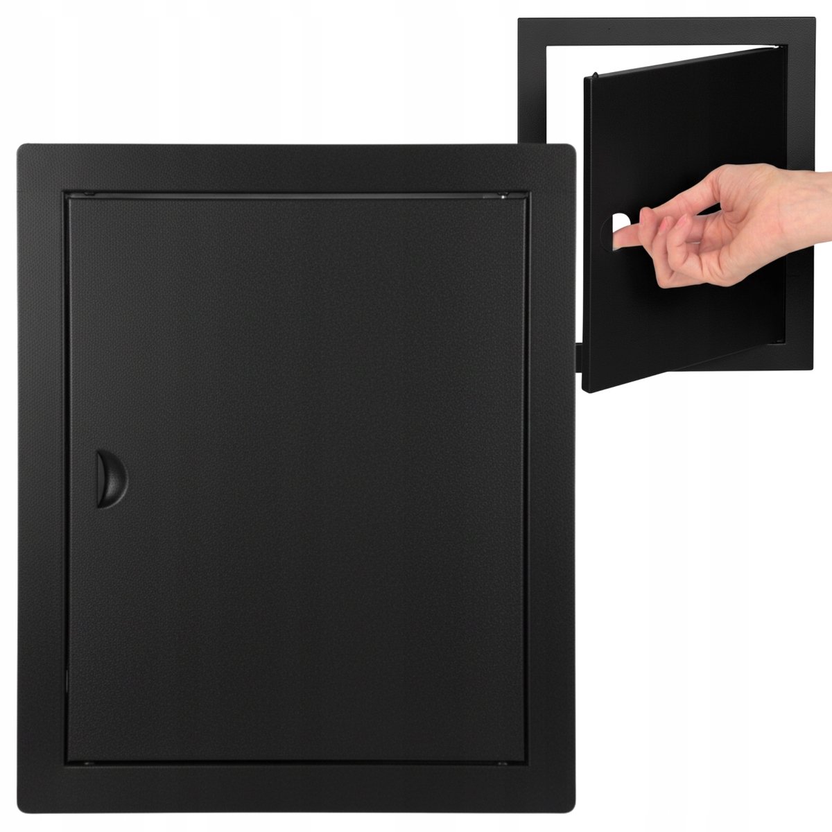 Zwart metalen toegangsdeur 40x50cm met klikslot