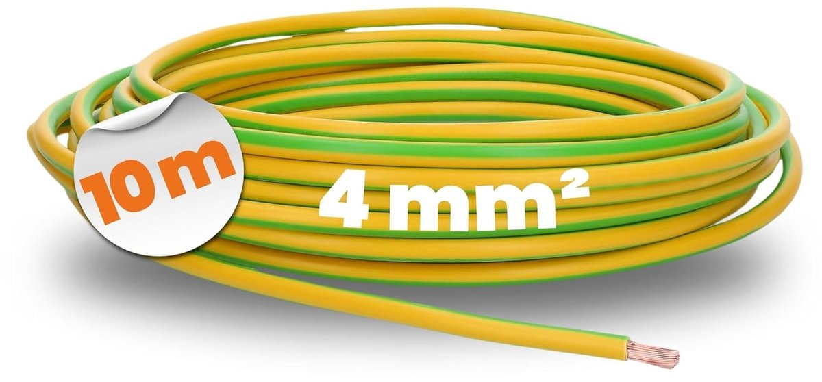 Grondkabel 10m H07V-K 4 mm² - Flexibel PVC - Voor besturingskasten - Geschikt voor industrieel gebruik - ShopVlot