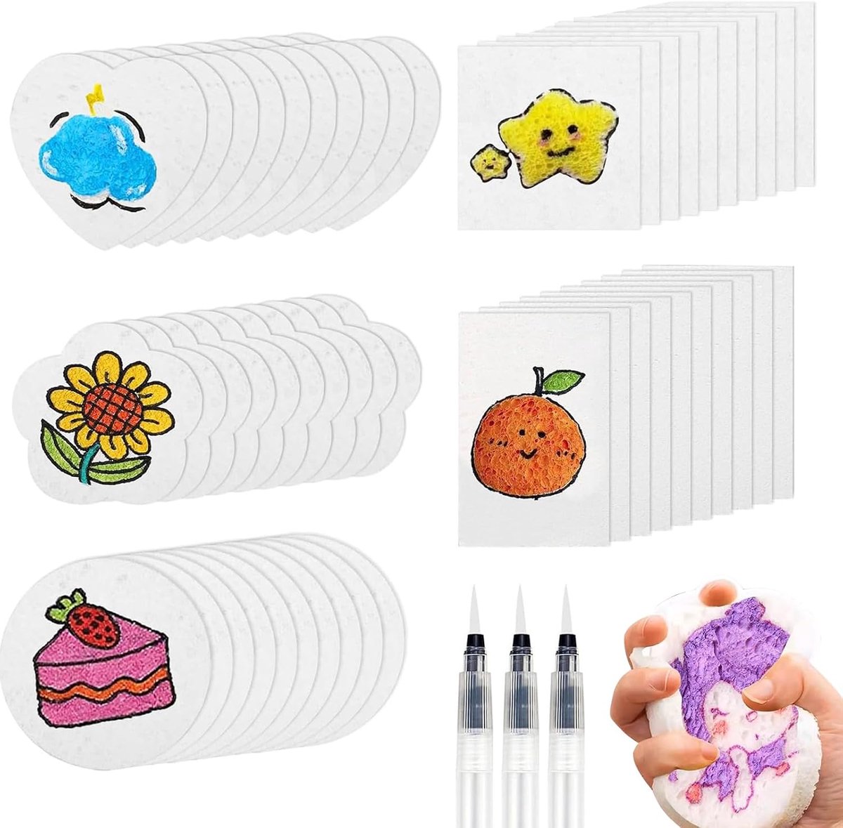 Magisch papier voor opblaasbaar schilderen - 50 vellen 3D-schuimpapier - Creatieve doe-het-zelfset - ShopVlot