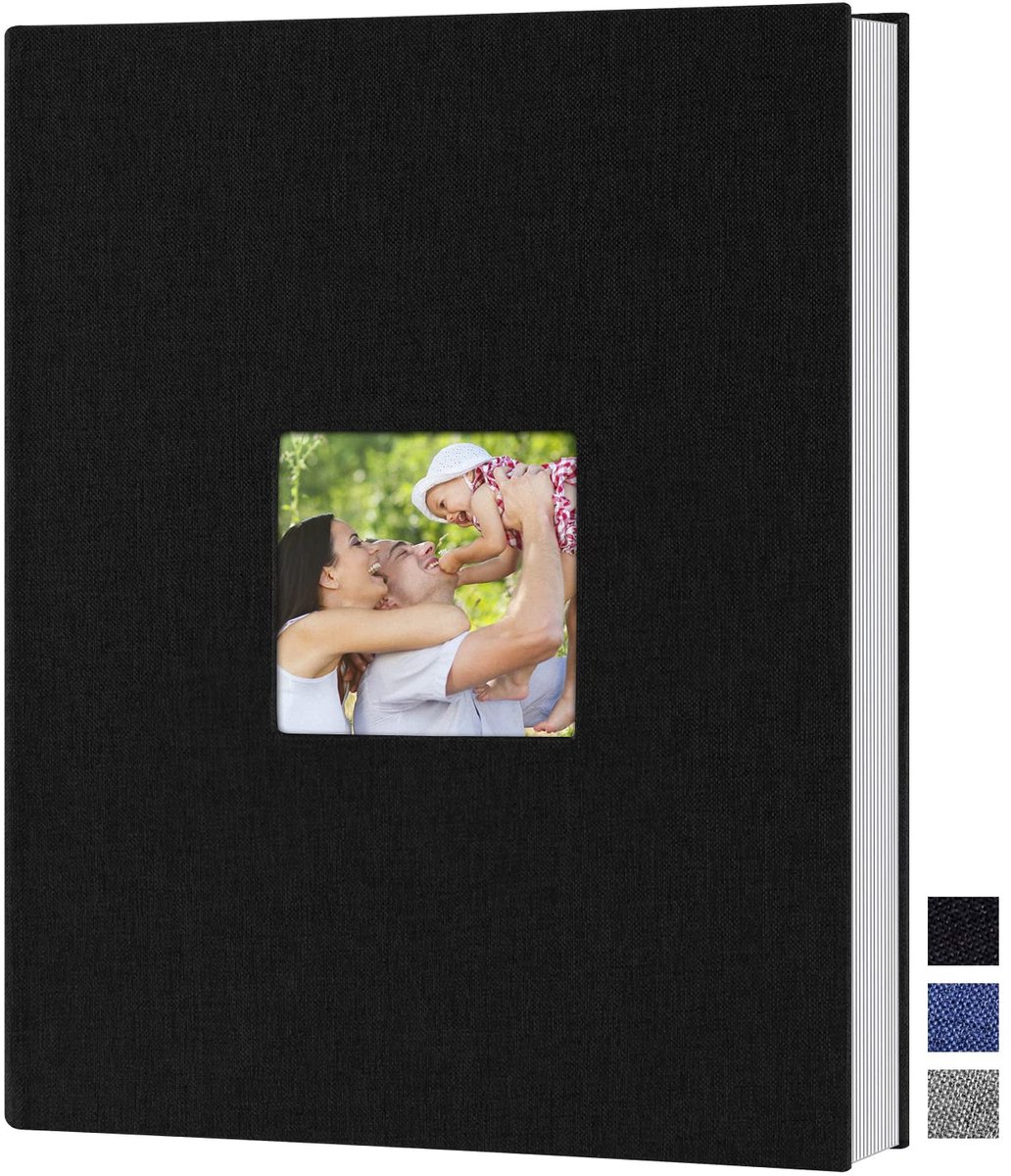 Fotoalbum A4 zwart - linnen omslag - 50 pagina's - voor 50 foto's - ShopVlot