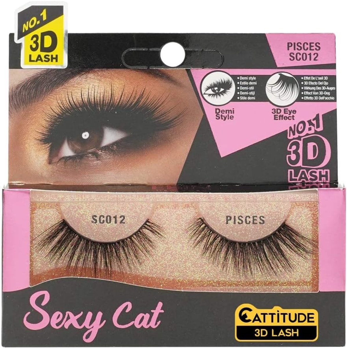 Valse Wimpers 5D Sexy Cat Eye - Hoogwaardige Synthetische Vezels - Mystieke Pisces Ontwerp - Dramatische Look - ShopVlot