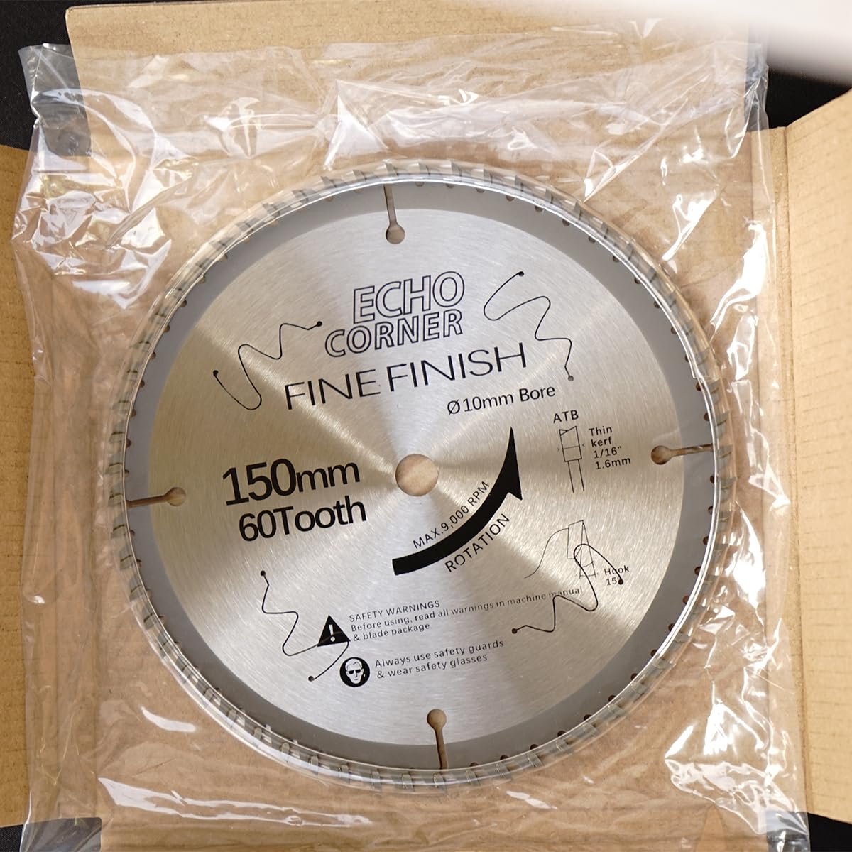 Cirkelzaagblad 150mm (Boor 10mm) - Ultra-dun - 60 tanden - Fijnsnijden van hout - ShopVlot