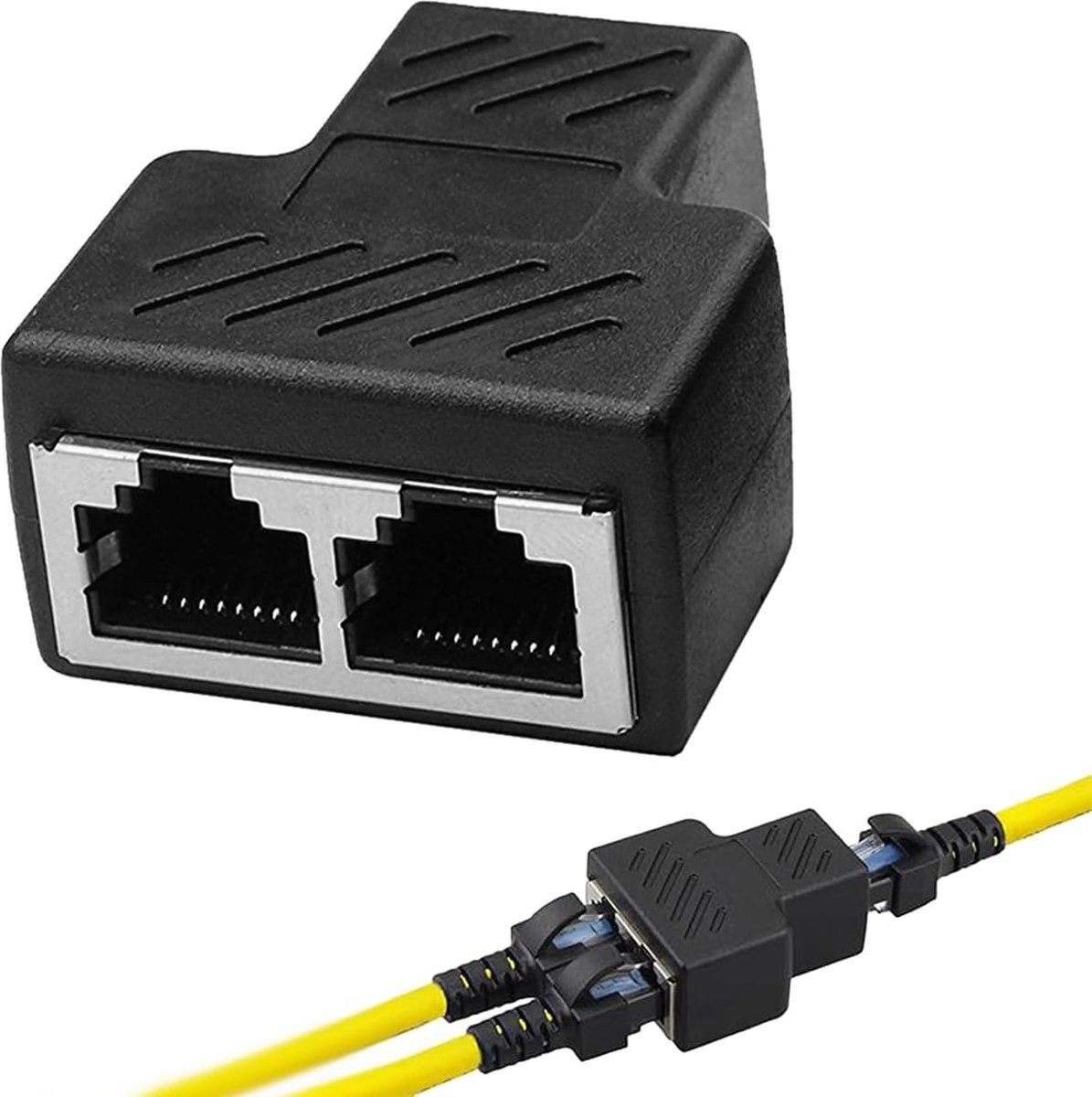 RJ45 Ethernet Splitter 2 Poorten - Ethernet Kabel Splitter - Geschikt voor Cat5, Cat5e, Cat6, Cat7 - ShopVlot