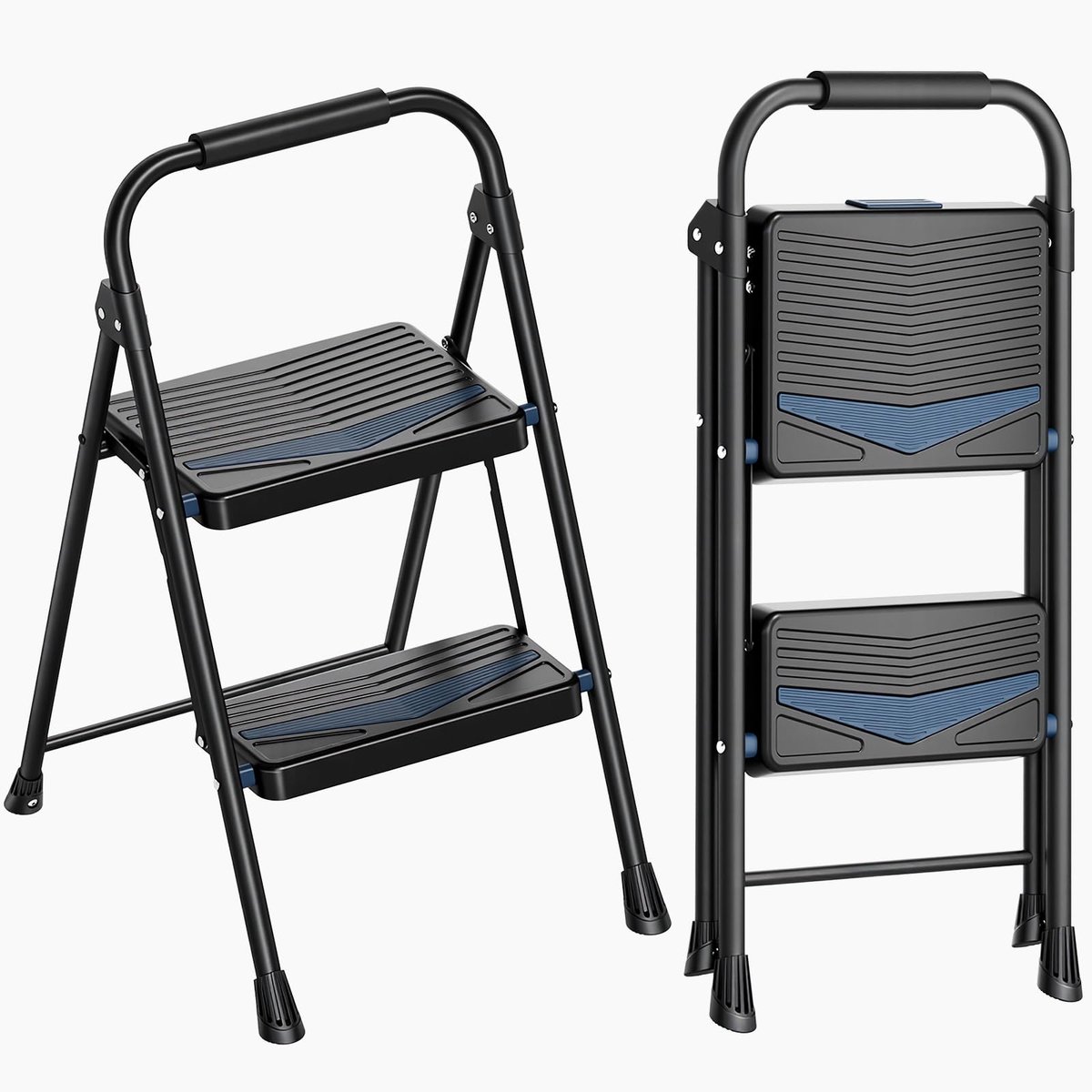 Trapladder 2 treden - stevig en lichtgewicht - ideaal voor thuisgebruik - eenvoudig op te bergen - ShopVlot