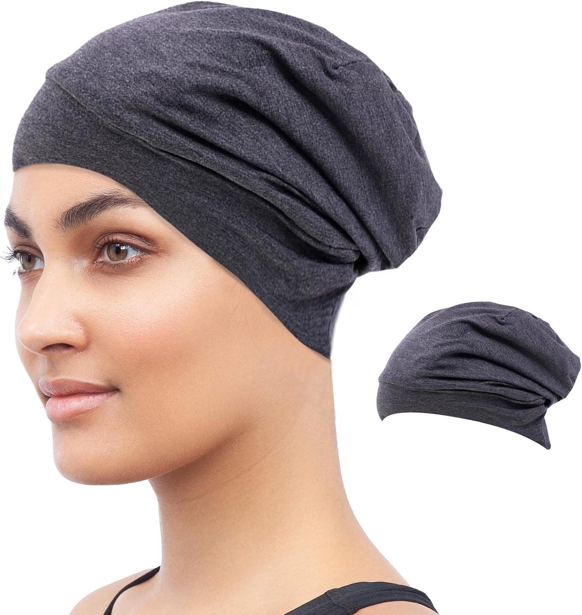 Slaapmuts Satin Lined - Zacht Stof Hoofddoek - Slouchy Beanie - Ideaal voor Nachtgebruik - ShopVlot