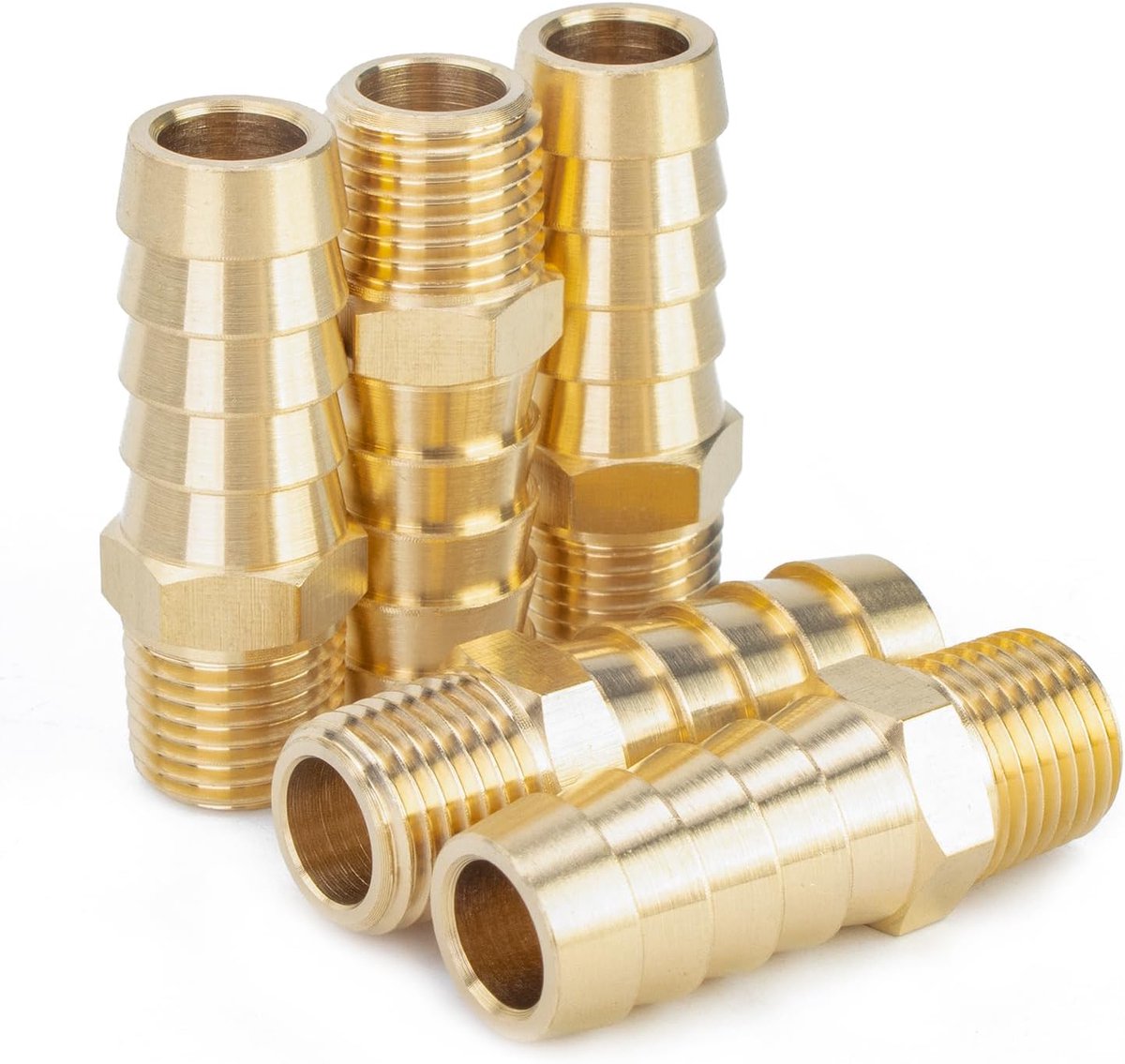 Bedfitting koppeling 1/2" - messing armatuur - 1/4" BSPT mannelijke schroefdraad - ideaal voor gas en water - ShopVlot
