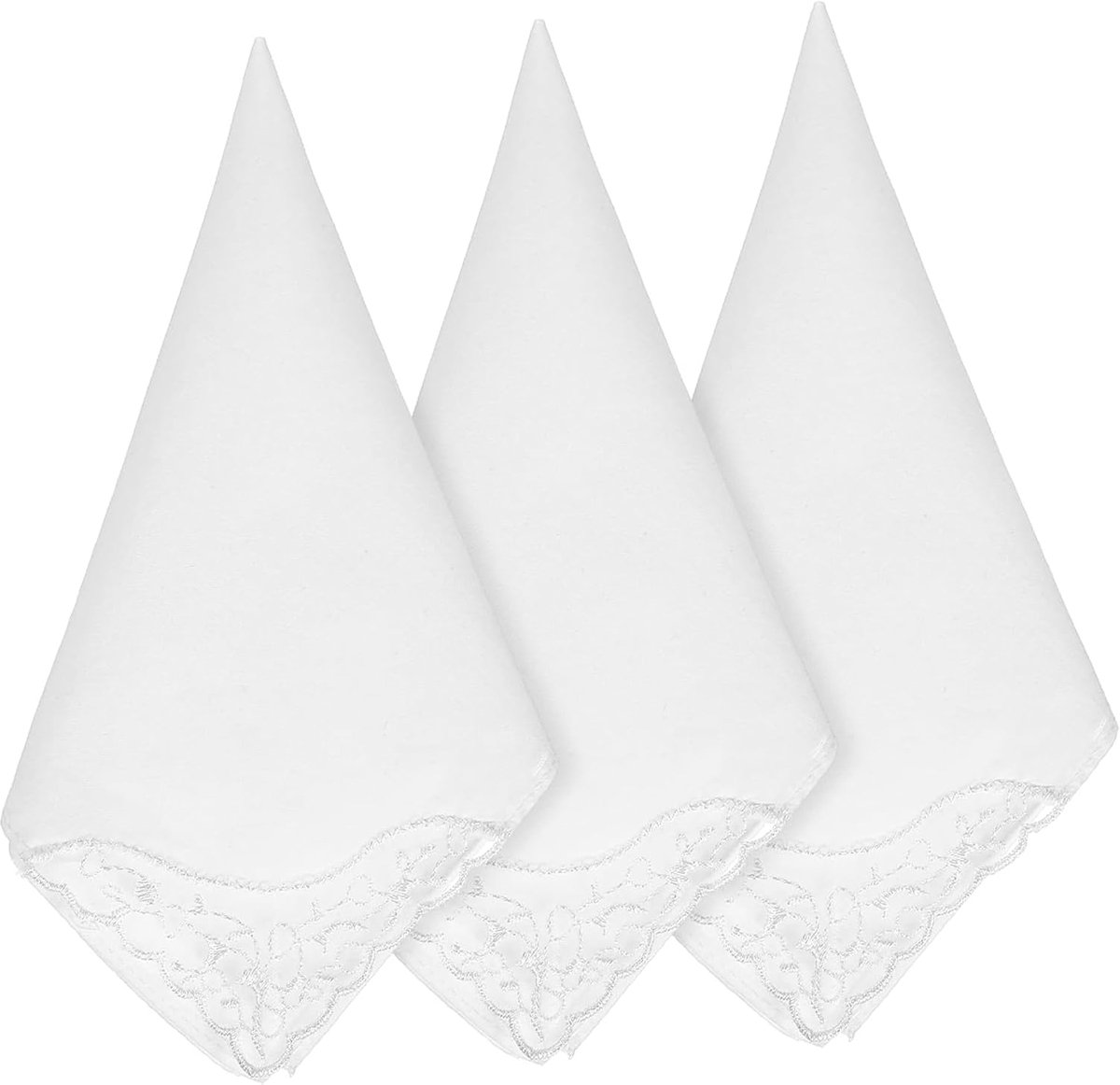 Geborduurde bruid zakdoeken 3-Pack - puur katoen - elegante accessoires - perfect voor speciale gelegenheden - ShopVlot