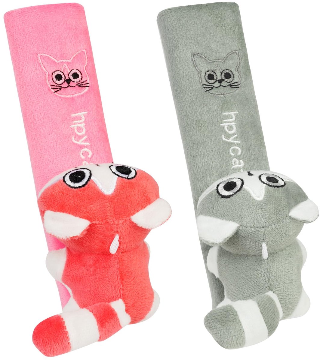 Bescherming voor veiligheidsgordel - afneembaar gordelkussen - grijze kat + roze kat - ideaal voor kinderen - ShopVlot