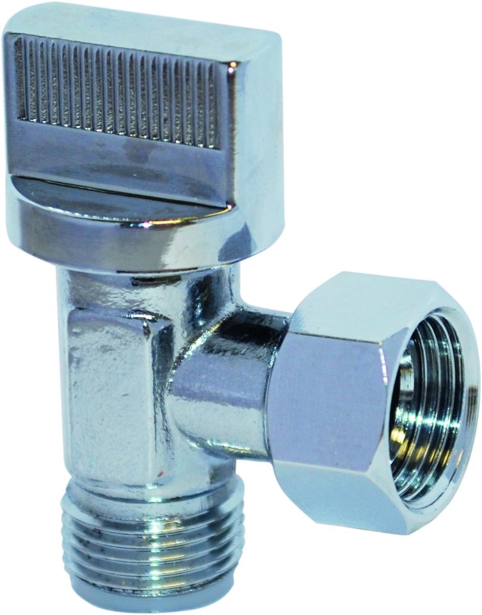 Wachtkraan 1/4 inch - Male Angle 12 x 17 - Chroom - Geschikt voor vloeistoffen - ShopVlot