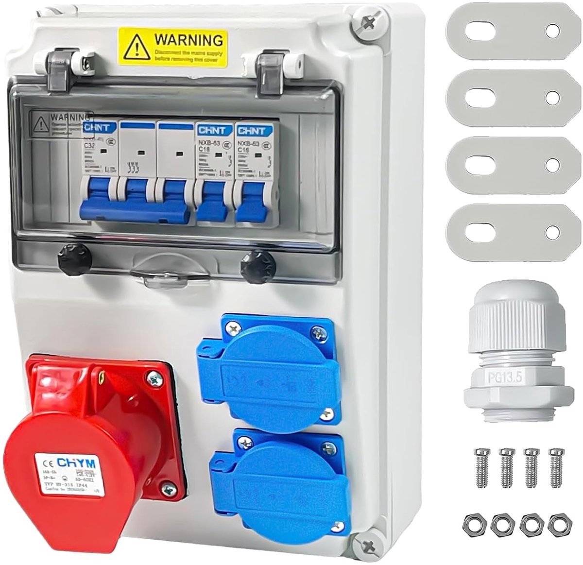Wandstroomverdeler 16 A - IP54 waterdicht - Compacte behuizing - Ideaal voor bouwplaatsen - ShopVlot