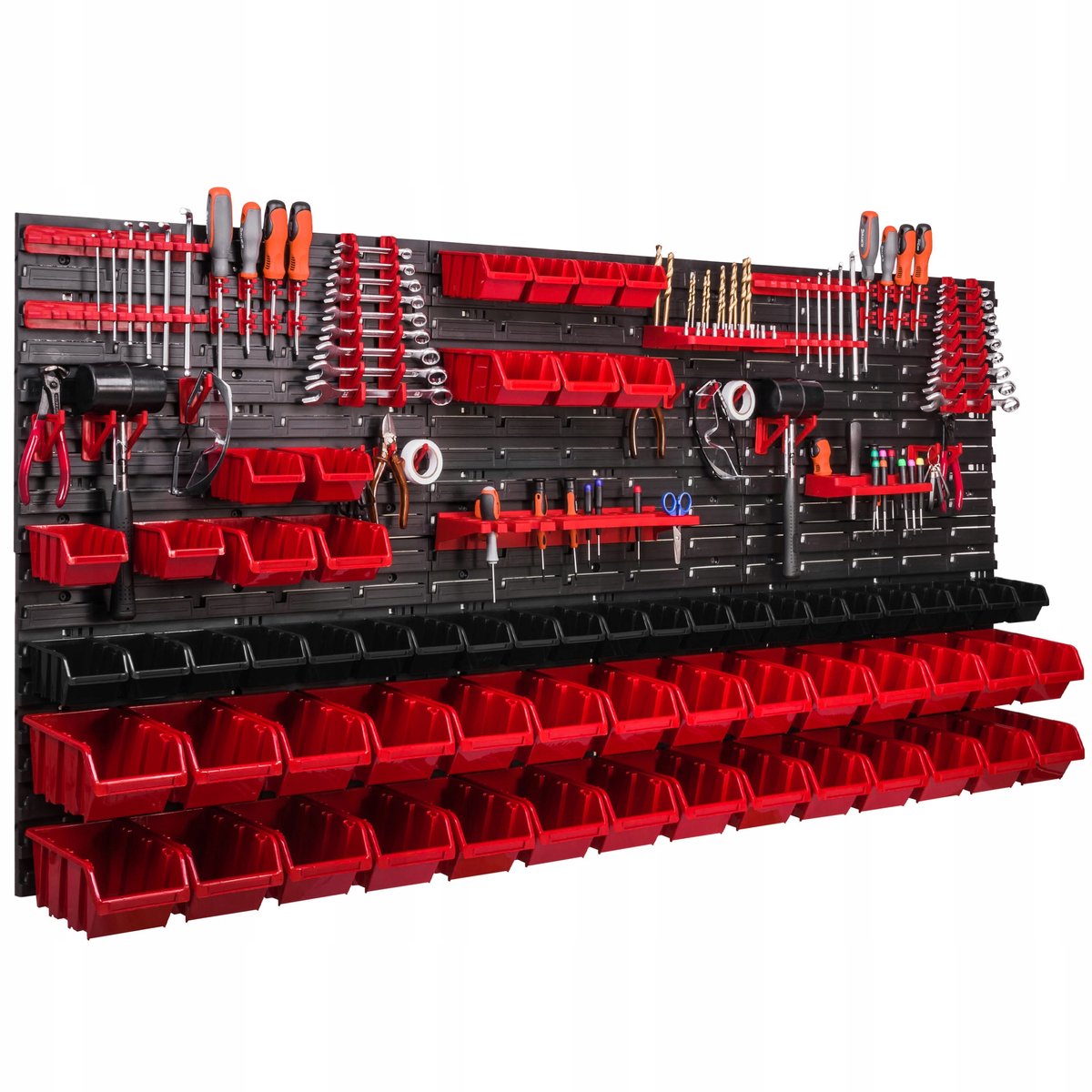Gereedschapswand 172x78cm met 63 Bakjes en Ophangsystemen
