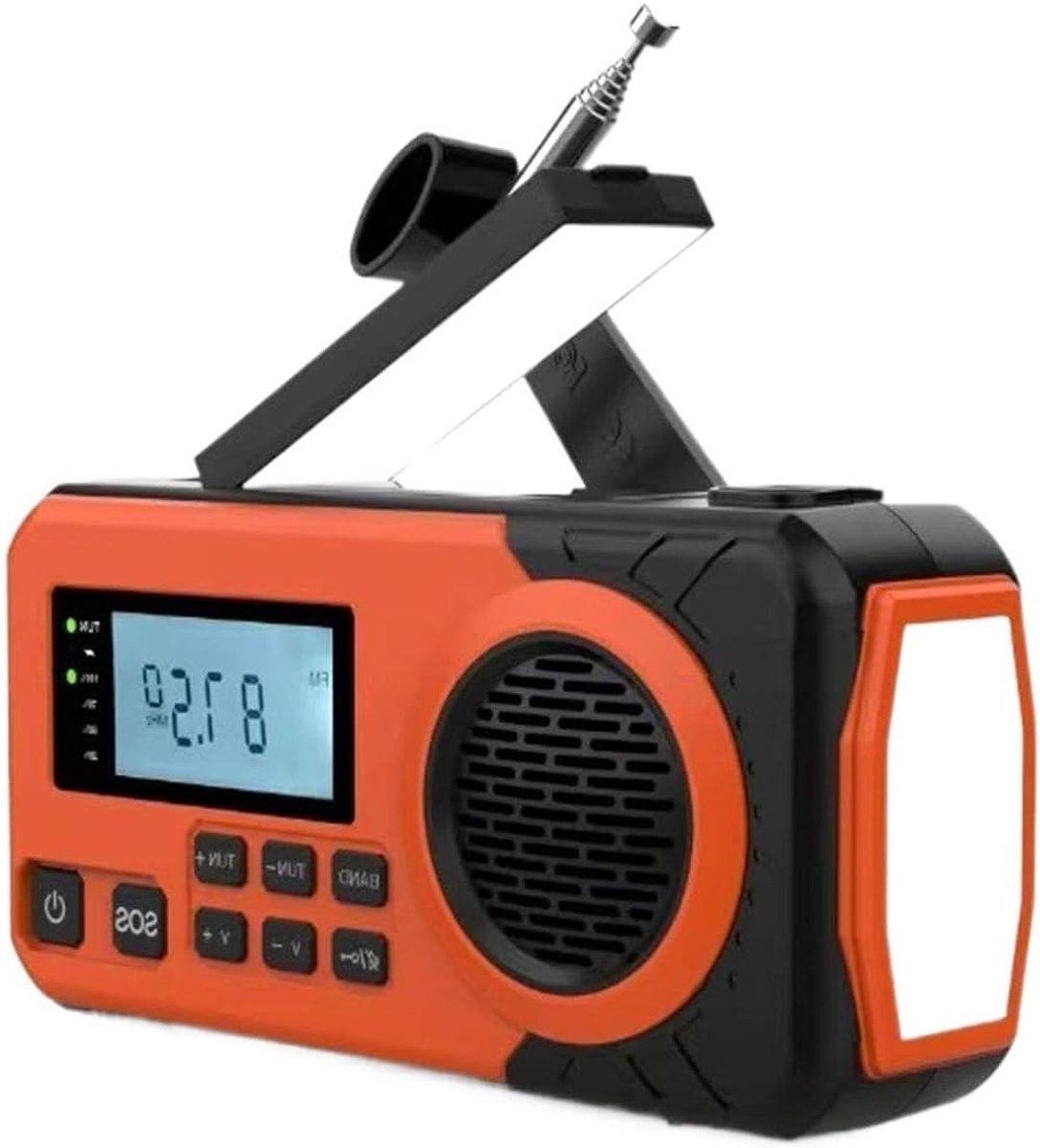 Handslingerradio - Zonneradio AM FM - Buitenactiviteiten Nood - Twee stroommodi - 15 x 8 x 5 cm - Zwart
