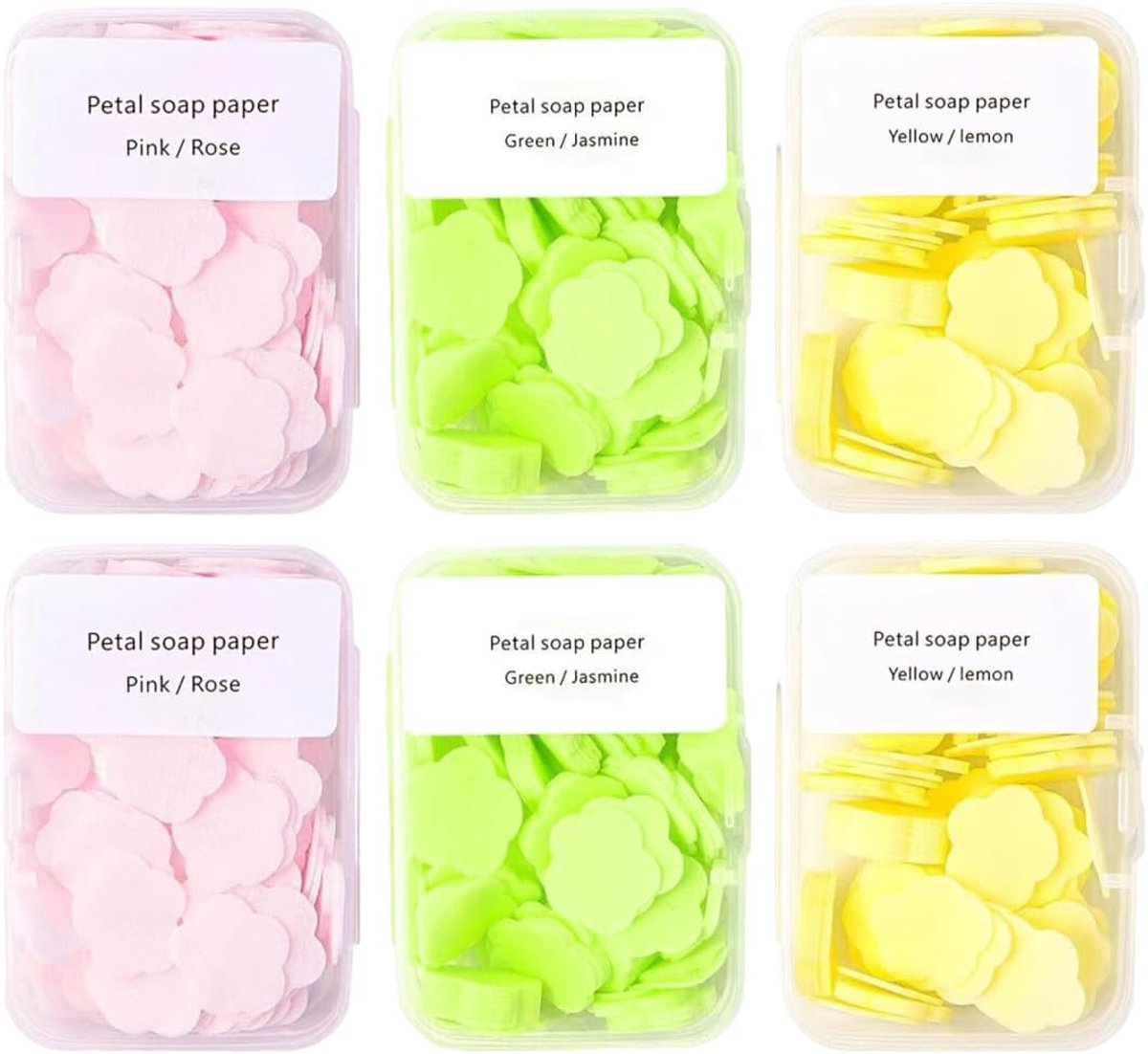 Draagbare handwaszeepblaadjes 6 dozen - geurende mini-zeepblaadjes - oplosbaar zonder water - m-winkel