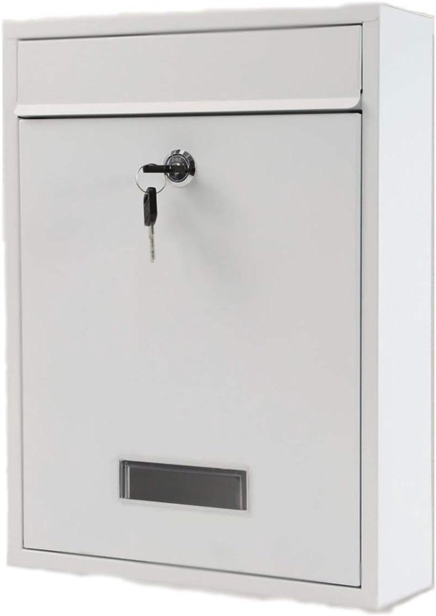 Buitenbrievenbus - Wandbrievenbus brievenbus - Post ontvangen - Afsluitbaar - 350 x 83 x 262 mm - Wit