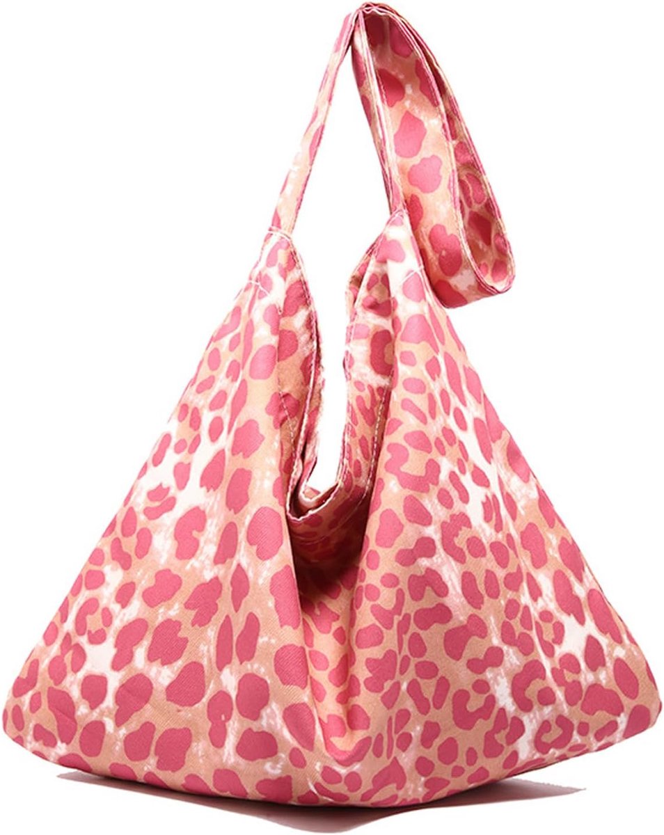 Tote bag roze luipaardpatroon - lichtgewicht composietmateriaal - elegante grote tas - ideaal voor casual uitjes - SnelShoppen
