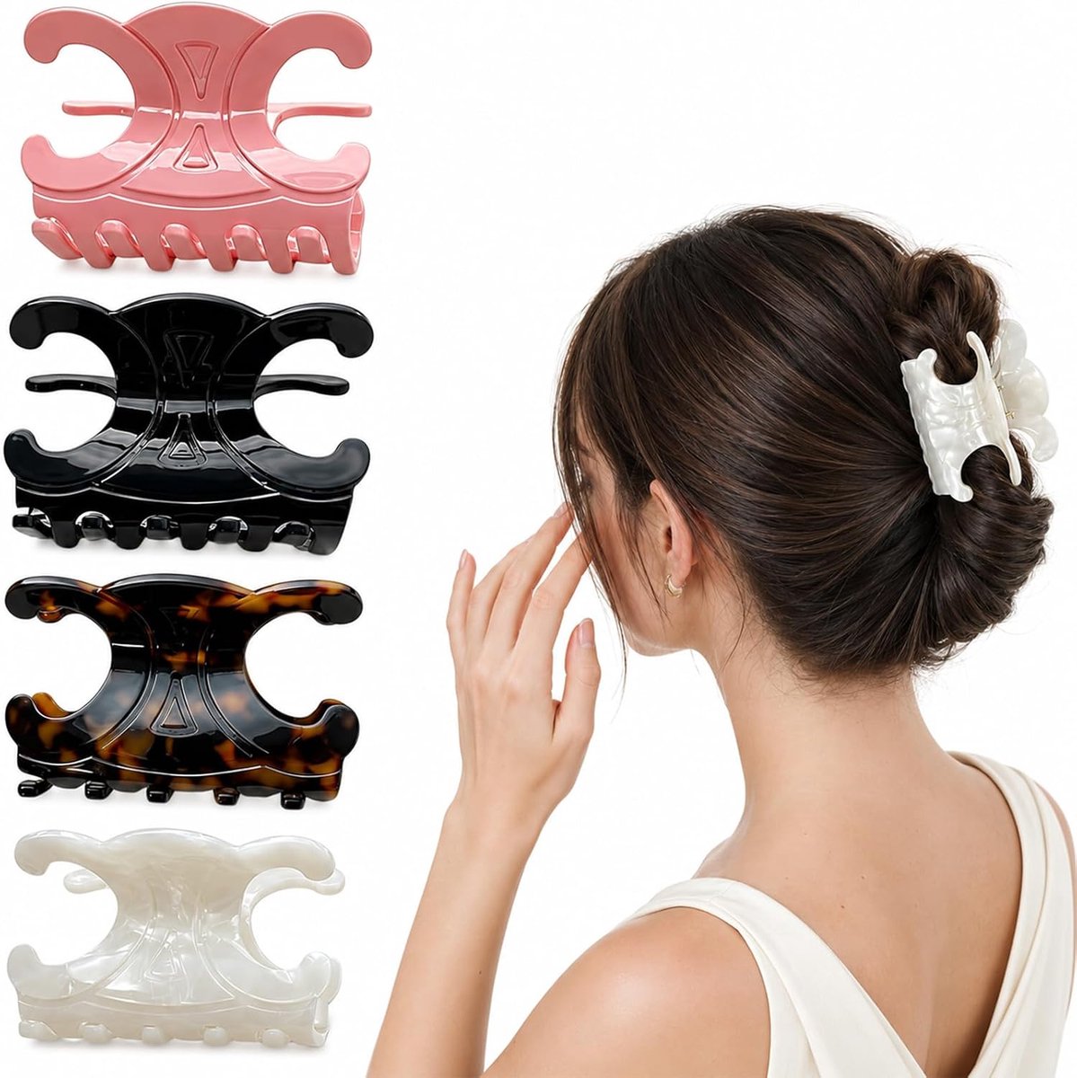 Kreukvrije haarklemmen - acetaat - 4 kleuren - perfecte grip - SnelShoppen