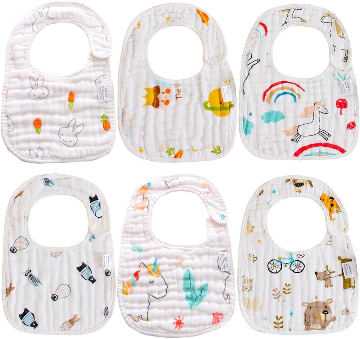 Baby slabbetje waterproof - newborn katoen - bandana stijl - houdt kleding droog - SnelShoppen