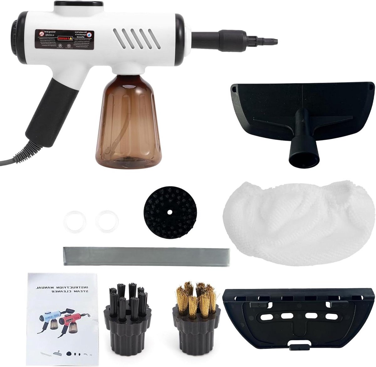 Draagbare Stoomreiniger - Stoomreiniger Handstomer - Grondig Reinigen - Watergebaseerd Systeem - 600 ml - Wit