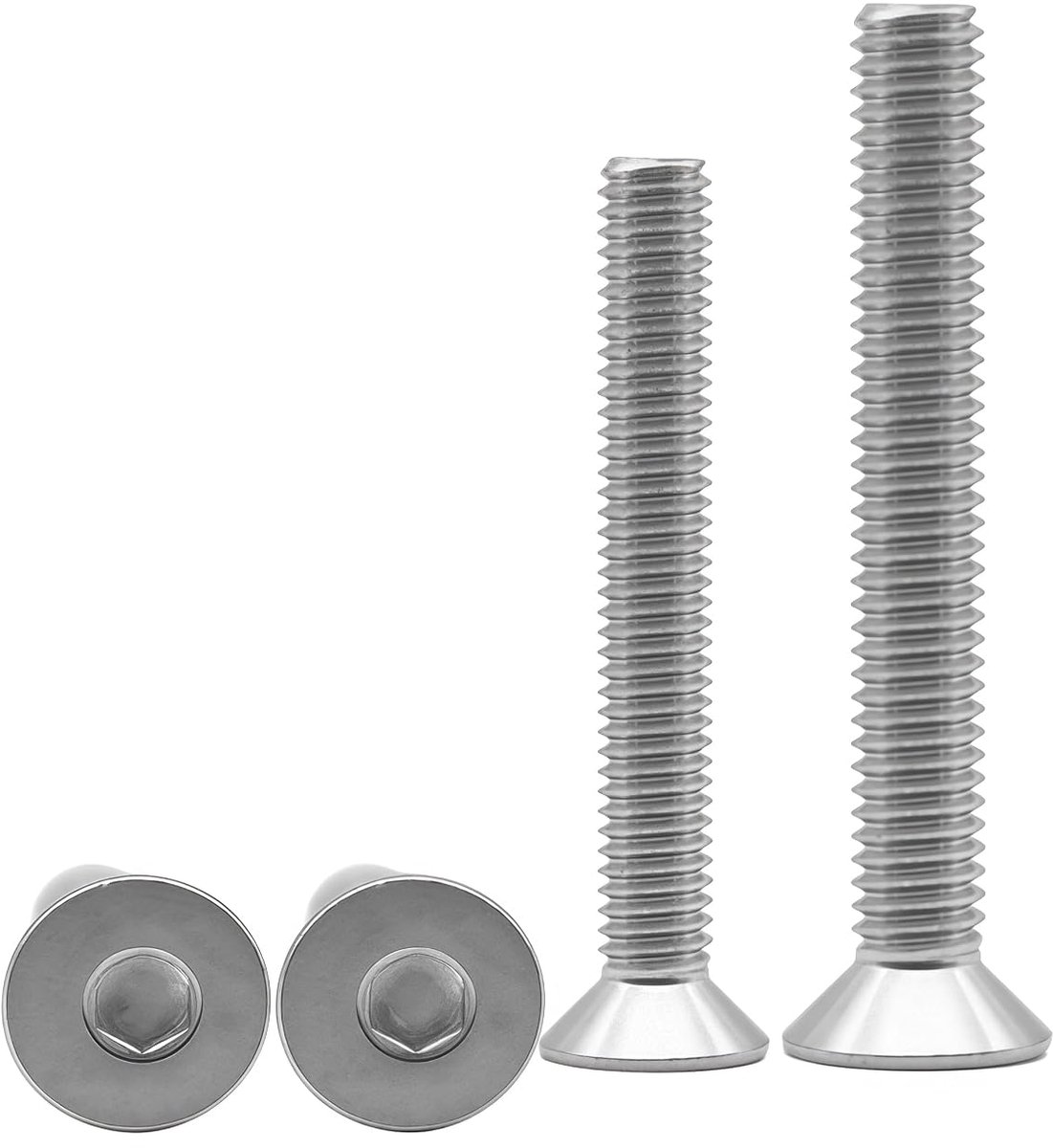 Verzonken schroeven M4 x 20 mm - roestvrij staal A2 - zeskant binnenzeskant - ideaal voor bevestigingen - ShopVlot
