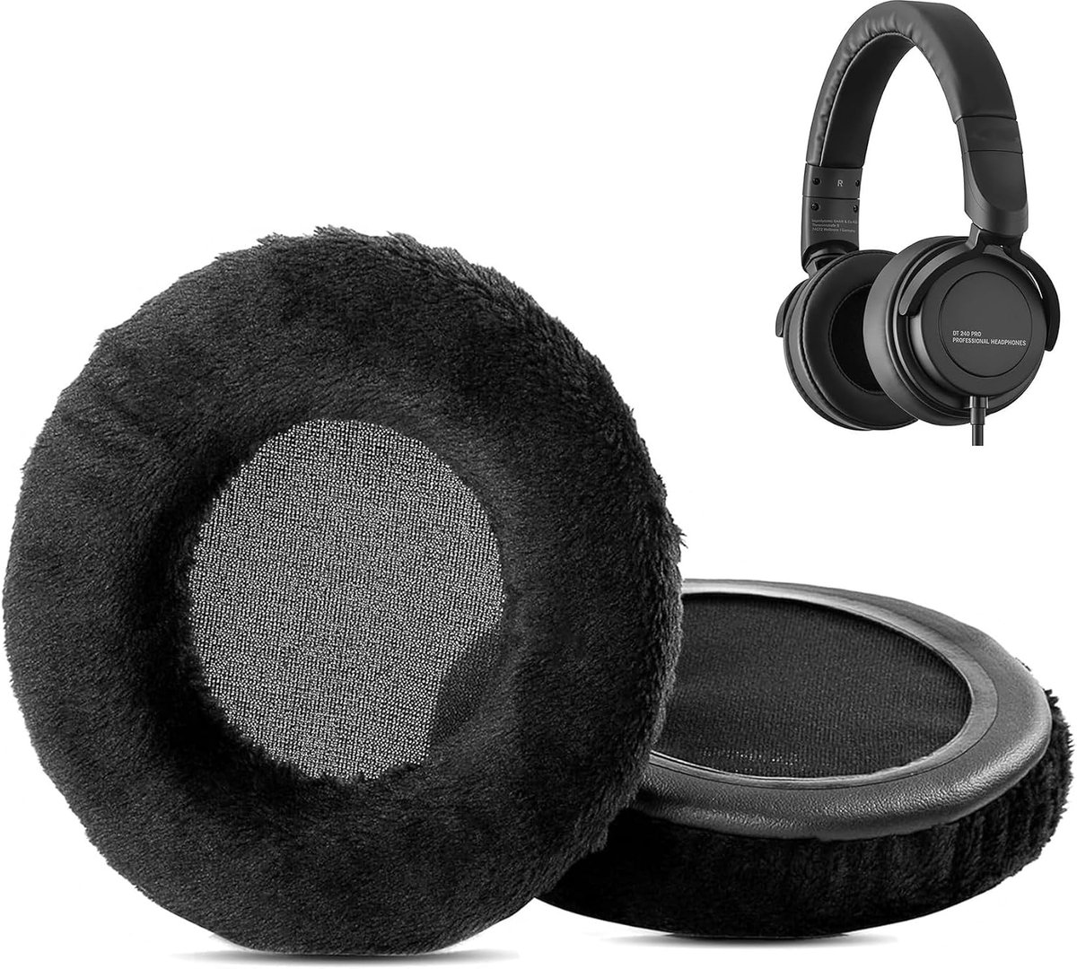 Oorkussens vervanging voor Beyerdynamic DT240 - zachte stof - hoge dichtheid schuim - comfortabele ervaring - ShopVlot