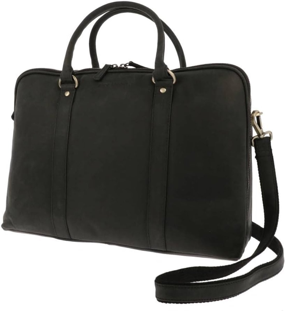 Laptop tas 15.6 inch - vintage eco leer - praktische handtas - ideaal voor werk of studie - ShopVlot