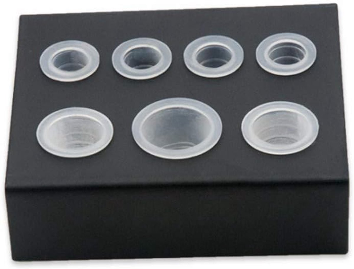 Tattoo ink cup holder - 7-holes design - roestvrij staal - voor diverse pigment caps - ShopVlot