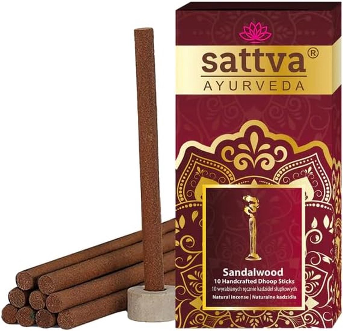 Dhoop wierookstokjes - premium set - natuurlijke sandelhoutgeur - ontspanning met houder - ShopVlot