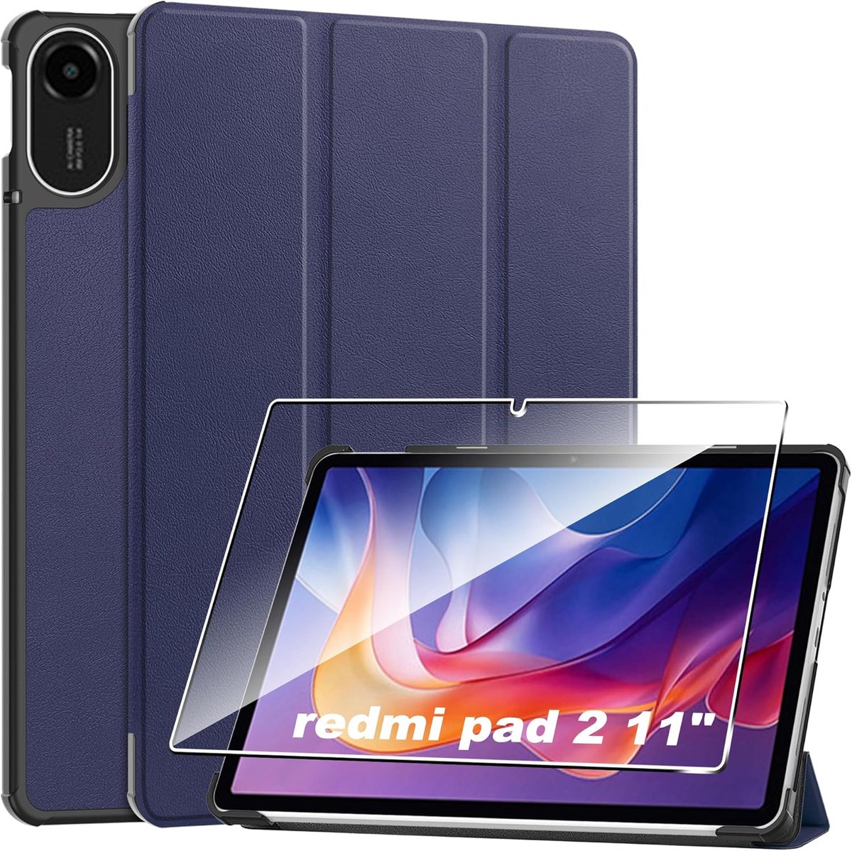 Beschermhoes Redmi Pad 2 11 Inch - PU Leer - Met beschermfolie - Automatische slaap/wake functie - ShopVlot