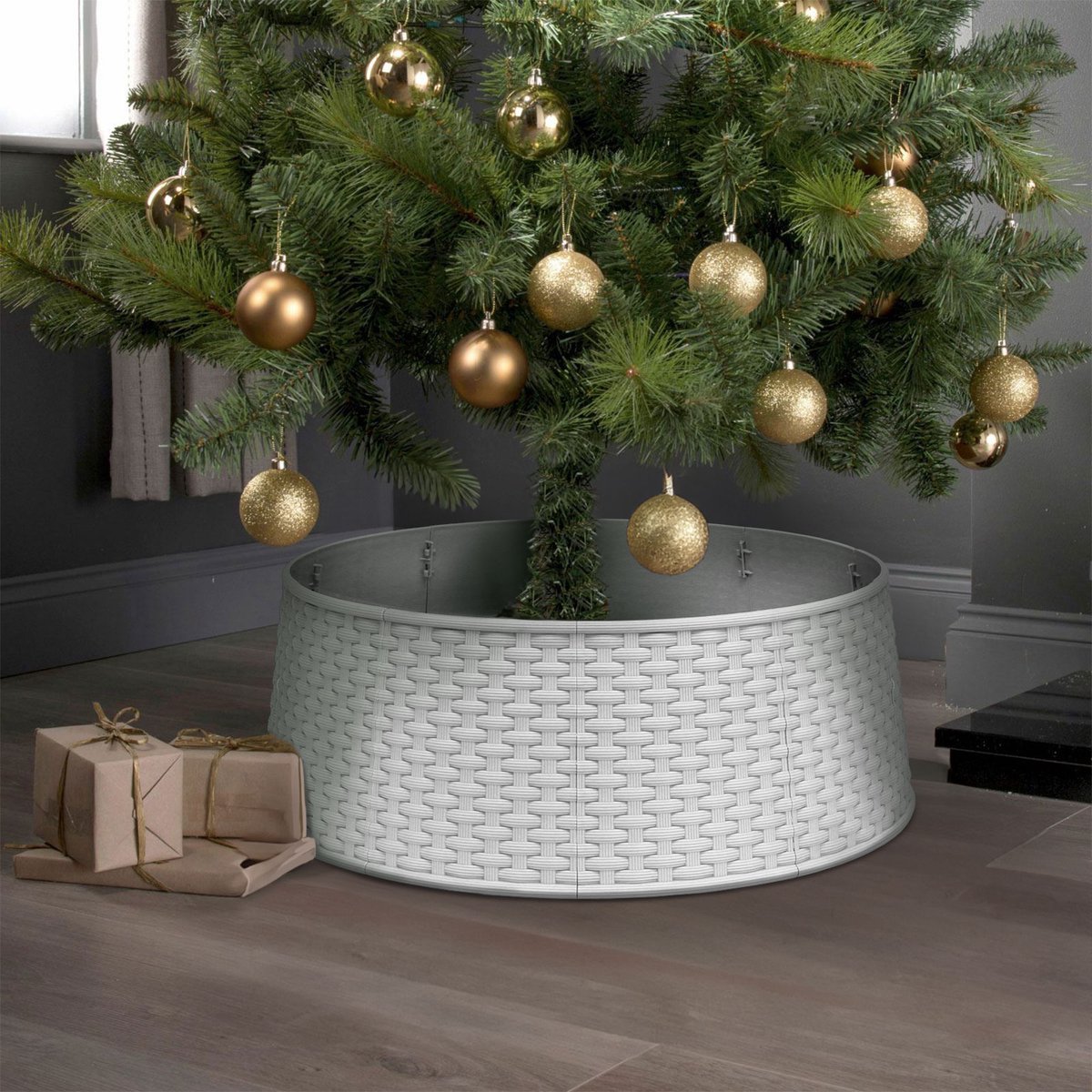 Kerstboomhuls voetstuk - wit, kunststof - 65 x 23 cm 1 Stuks [58556A]